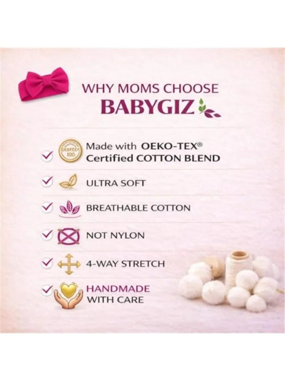 Baby Girl Bow Headband Soft Cotton Stretch Toddler Infant Hair Accessory Cute